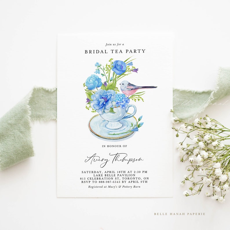 Printable Bridal Tea Party Invitation Template DIY Etsy