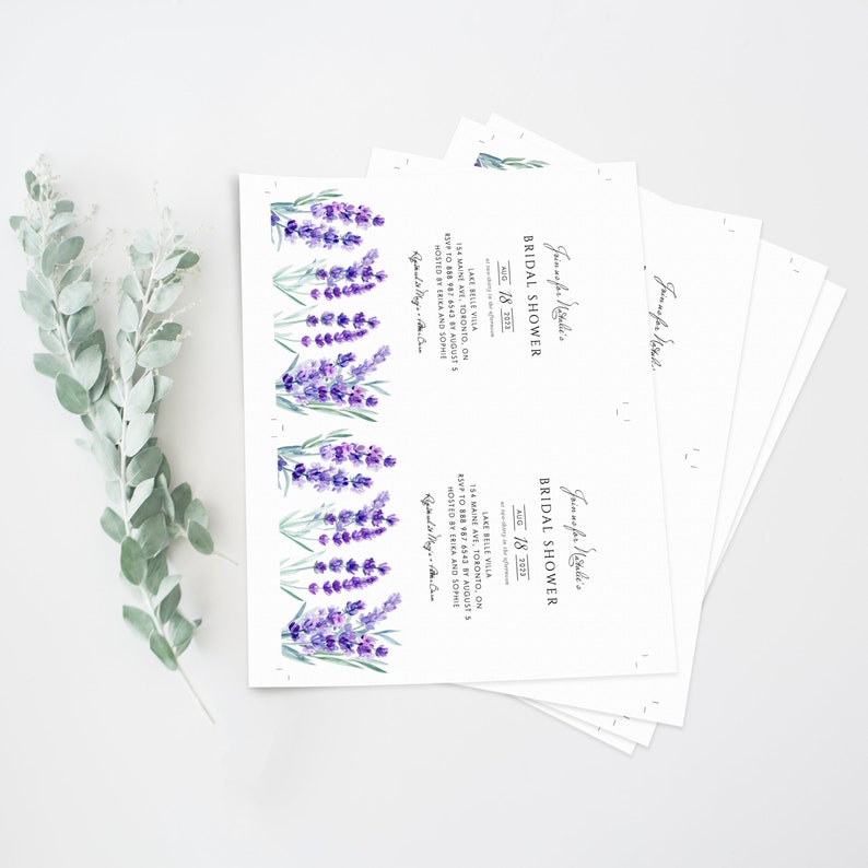 Lavender Floral Bridal Shower Invitation Template Printable Etsy