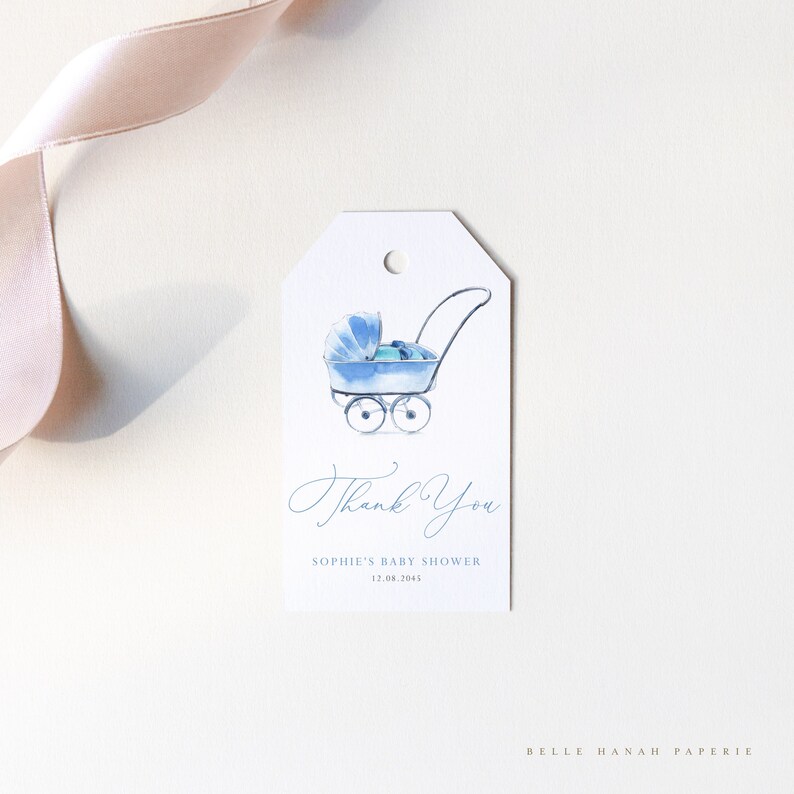 Printable Baby Shower Gift Tag Template Watercolor Vintage - Etsy