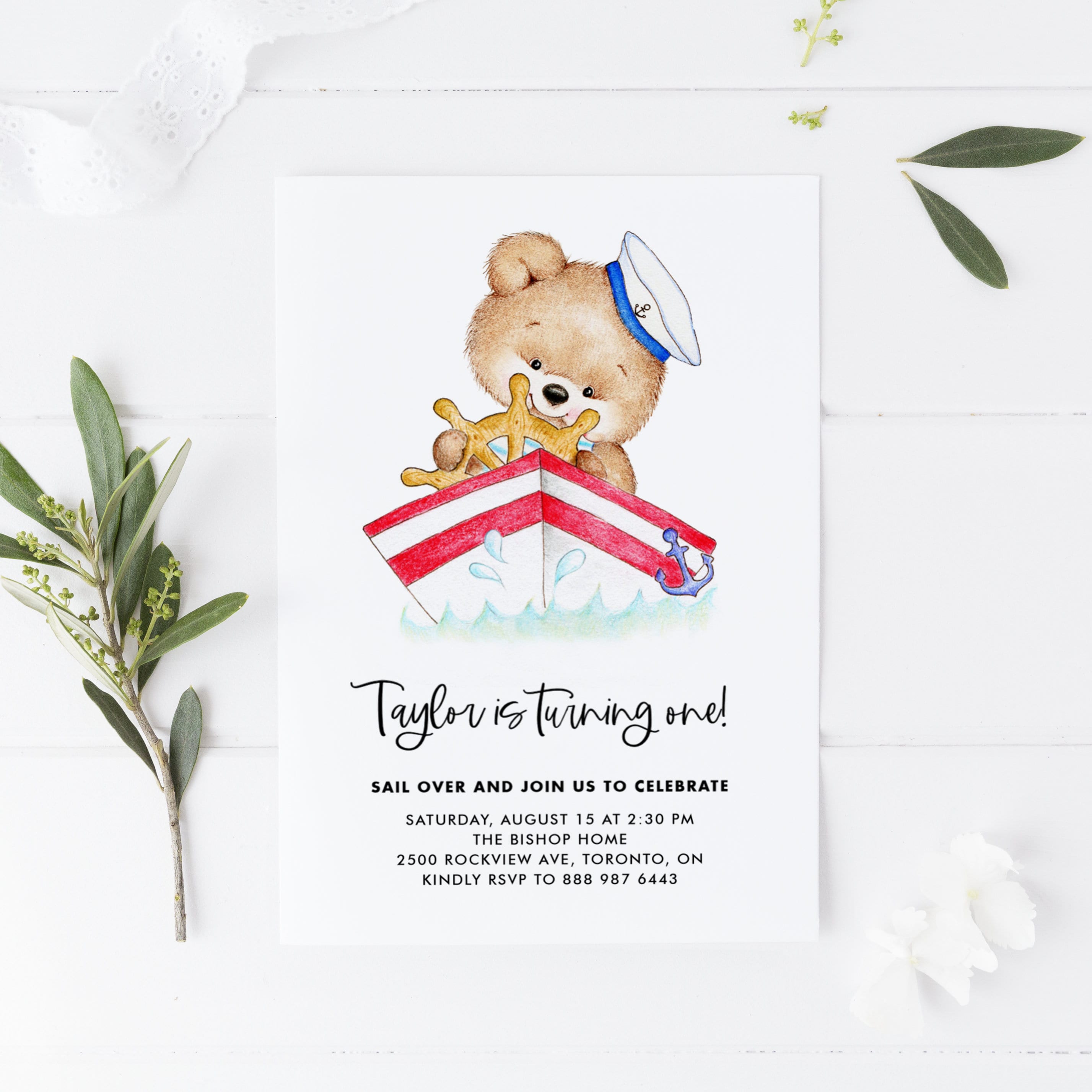 Cute Bear Kids Birthday Party Invitation Template Printable | Etsy