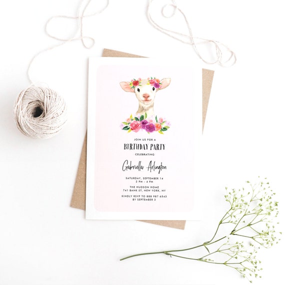 instant download kids birthday invitation template etsy