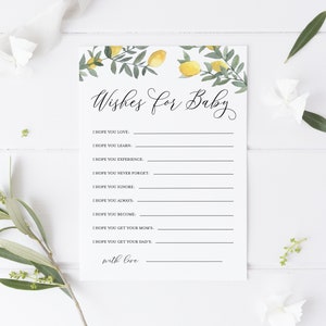 Boho Zitrone gut wünscht für Baby Karte - Aquarell Zitrone Babyparty wünscht Karte - druckbare Beratung gut wünscht Baby Sprinkle Aktivität BLW1