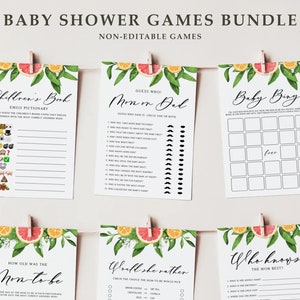 Druckbare Grapefruit Baby Shower Spiele Bundle - 6 Spiele Bundle, Grapefruits & Orangen Sommer Baby Shower Spiele Paket, Sofort Download 013
