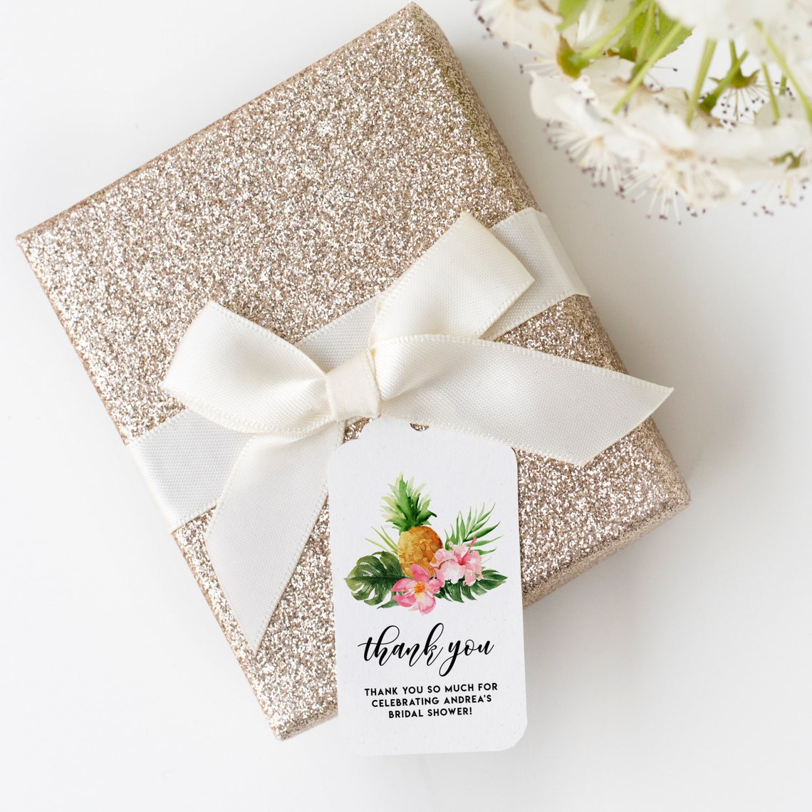 Printable Tropical Thank You Gift Tag Template Editable - Etsy