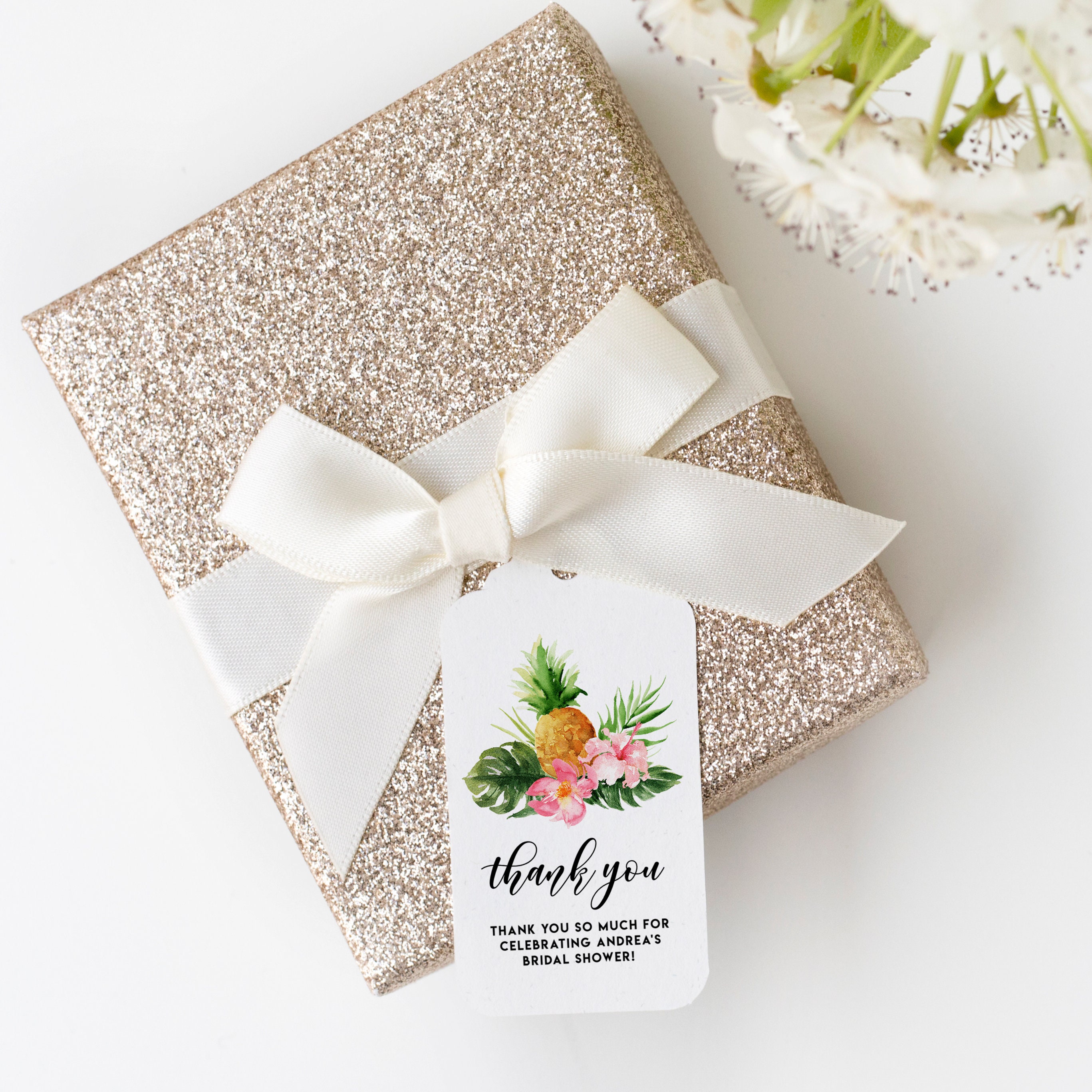 Printable Tropical Thank You Gift Tag Template Editable | Etsy