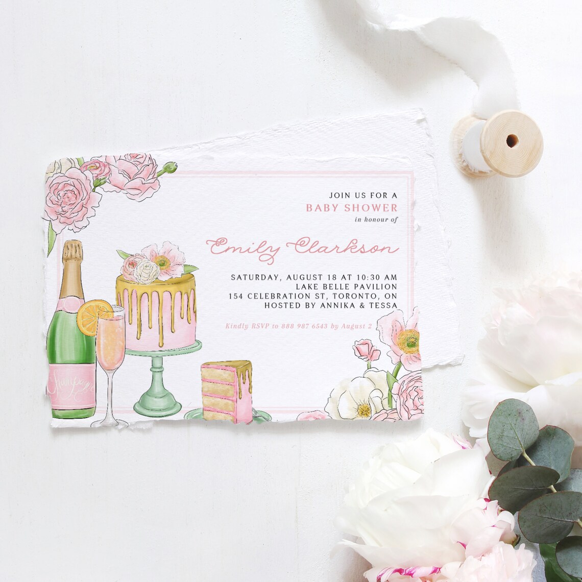 Printable Baby Shower Invitation Template Watercolor - Etsy