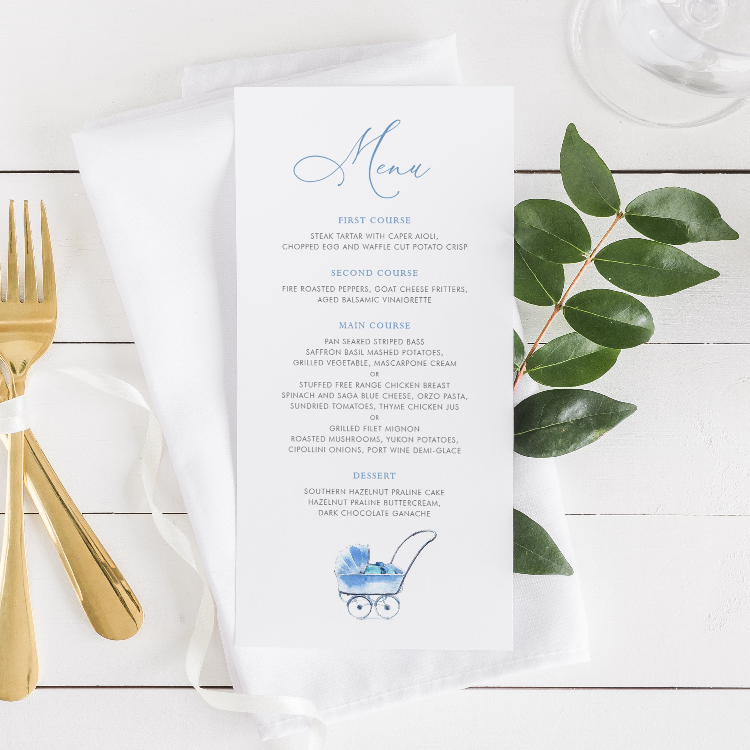 Baby Shower Menu Template