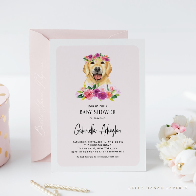 Printable Pink Baby Shower Invitation Template Watercolor - Etsy