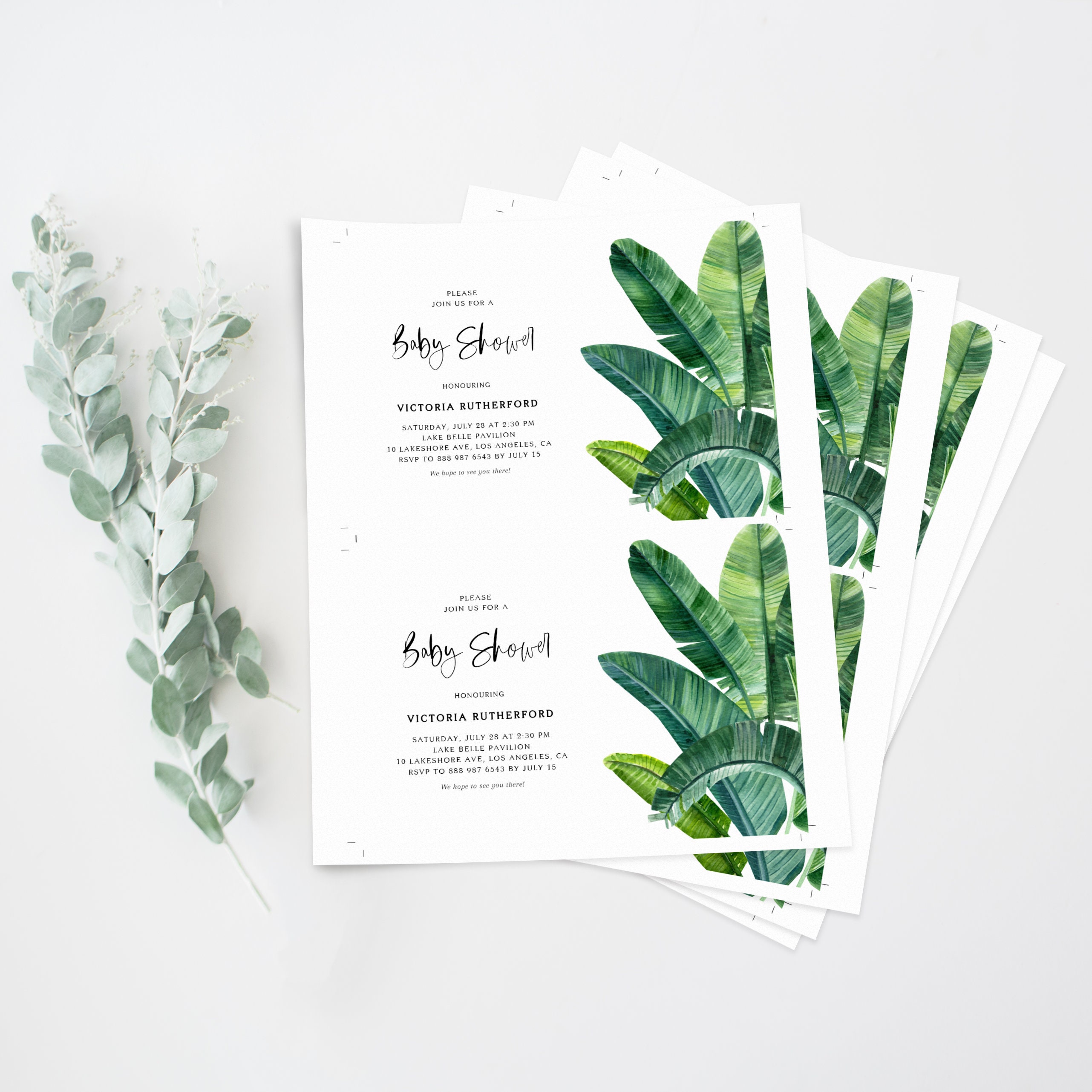 Printable Tropical Birthday Party Invitation Template | Etsy