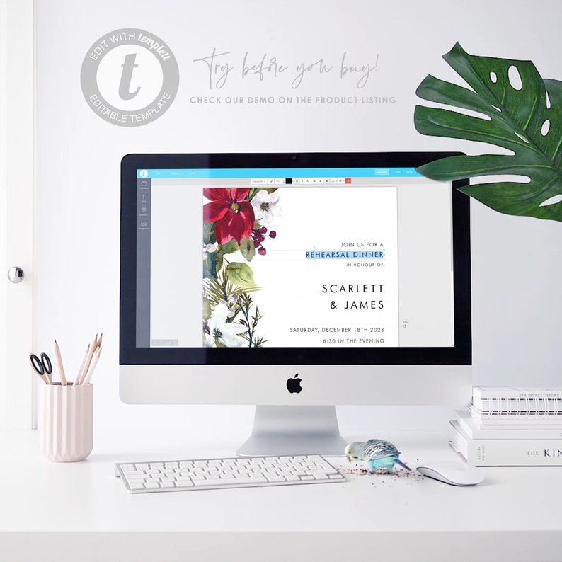 Christmas Engagement Party Invitation Template Printable Etsy