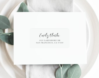 Printable Avery Address Label Template - DIY Avery 4x2 Address Label - 100% Editable Emily Script Envelope Address Labels - Custom Colors