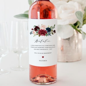 Printable Bridesmaid Proposal Wine Bottle Label Template Be - Etsy