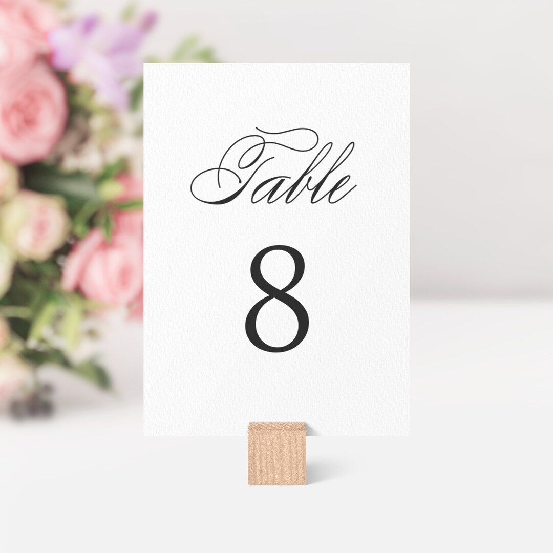 Instant Download Wedding Table Numbers 1 to 20 - 4x6 and 5x7 Elegant ...