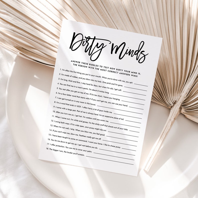 Bring some spice to your celebration with the Dirty Minds Riddle Game. Whether you’re toasting to love or enjoying a night out, this game will keep the laughs coming and make your bridal shower or bachelorette party an event to remember!
