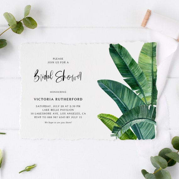 Printable Tropical Bridal Shower Invitation Template - Etsy
