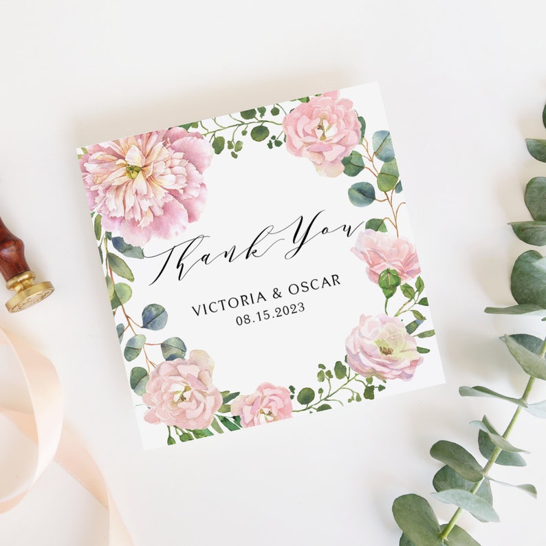 Printable Wedding Thank You Circle Tag or Sticker Template ...