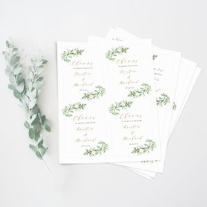 Greenery Wedding Wine Bottle Labels Template Printable Avery - Etsy