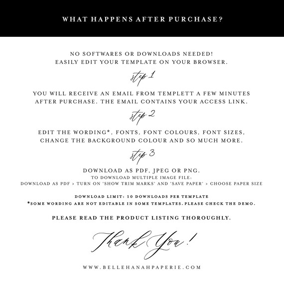 Printable Wedding Programs 4x8 Elegant Dainty Script Etsy
