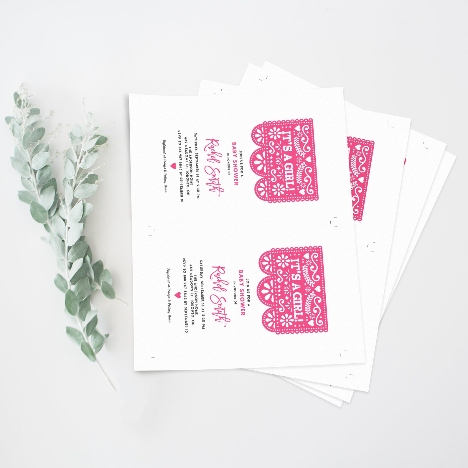 Printable Pink Baby Shower Invitation Template Editable Pink - Etsy