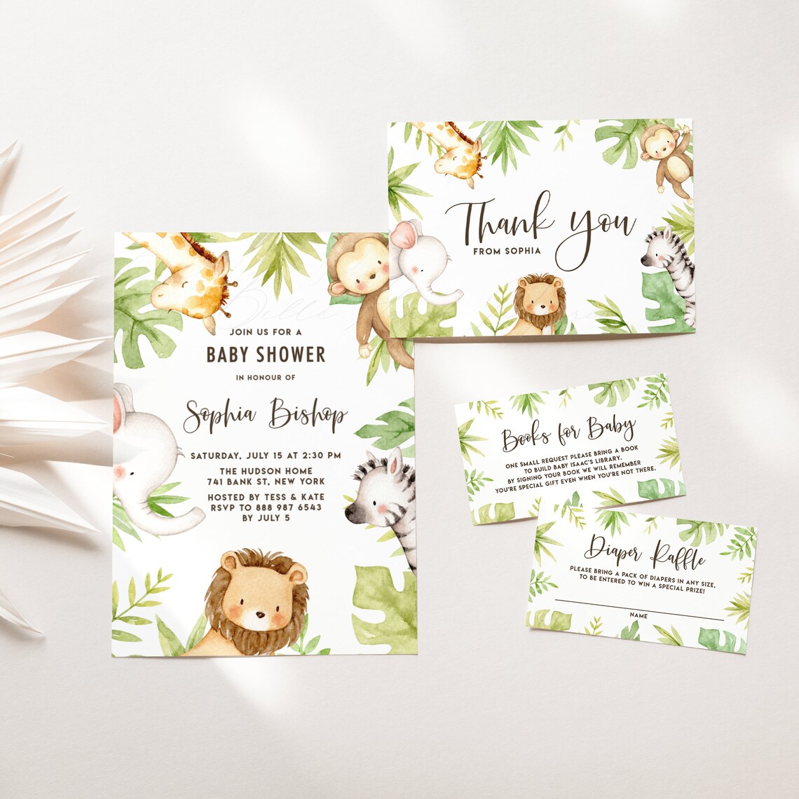 Printable Safari Baby Shower Bundle Templates DIY Safari | Etsy