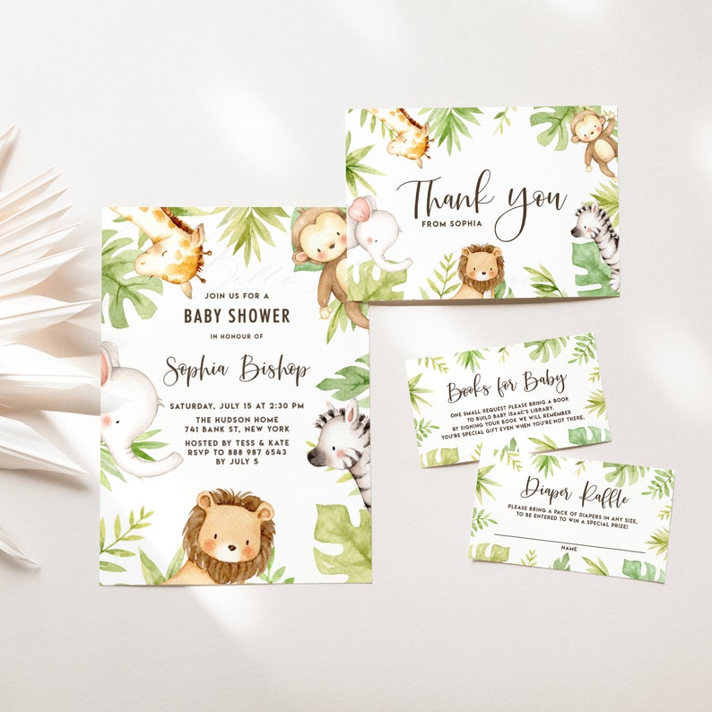 Printable Safari Baby Shower Bundle Templates DIY Safari | Etsy