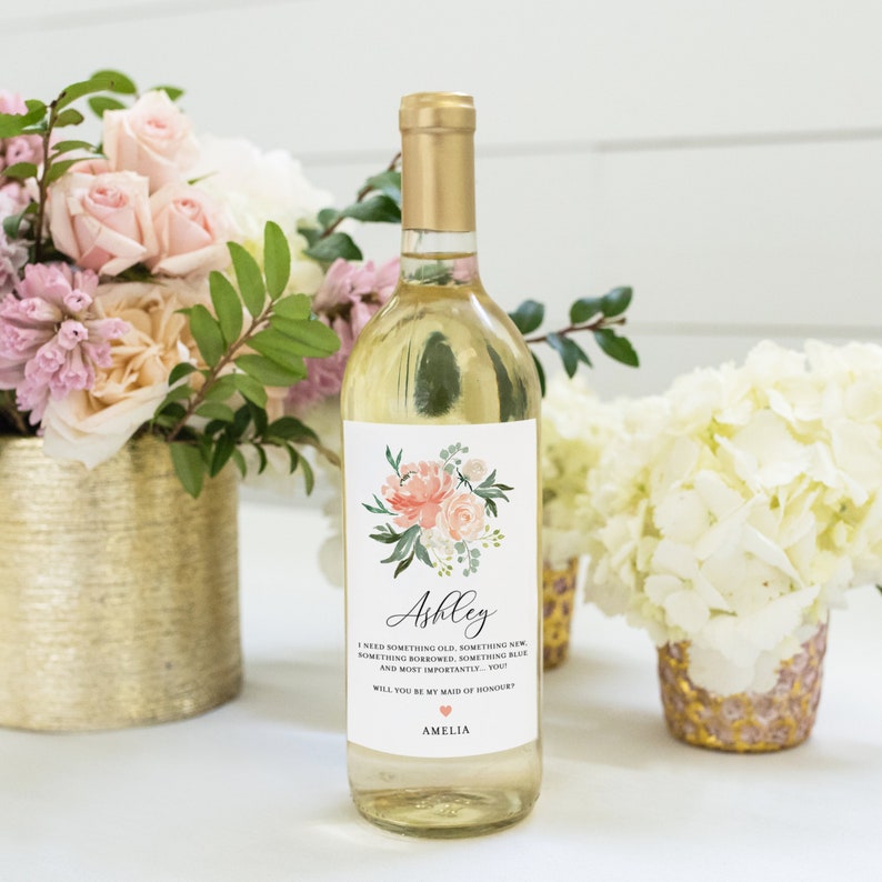 Printable Bridesmaid Proposal Wine Bottle Label Template Be - Etsy