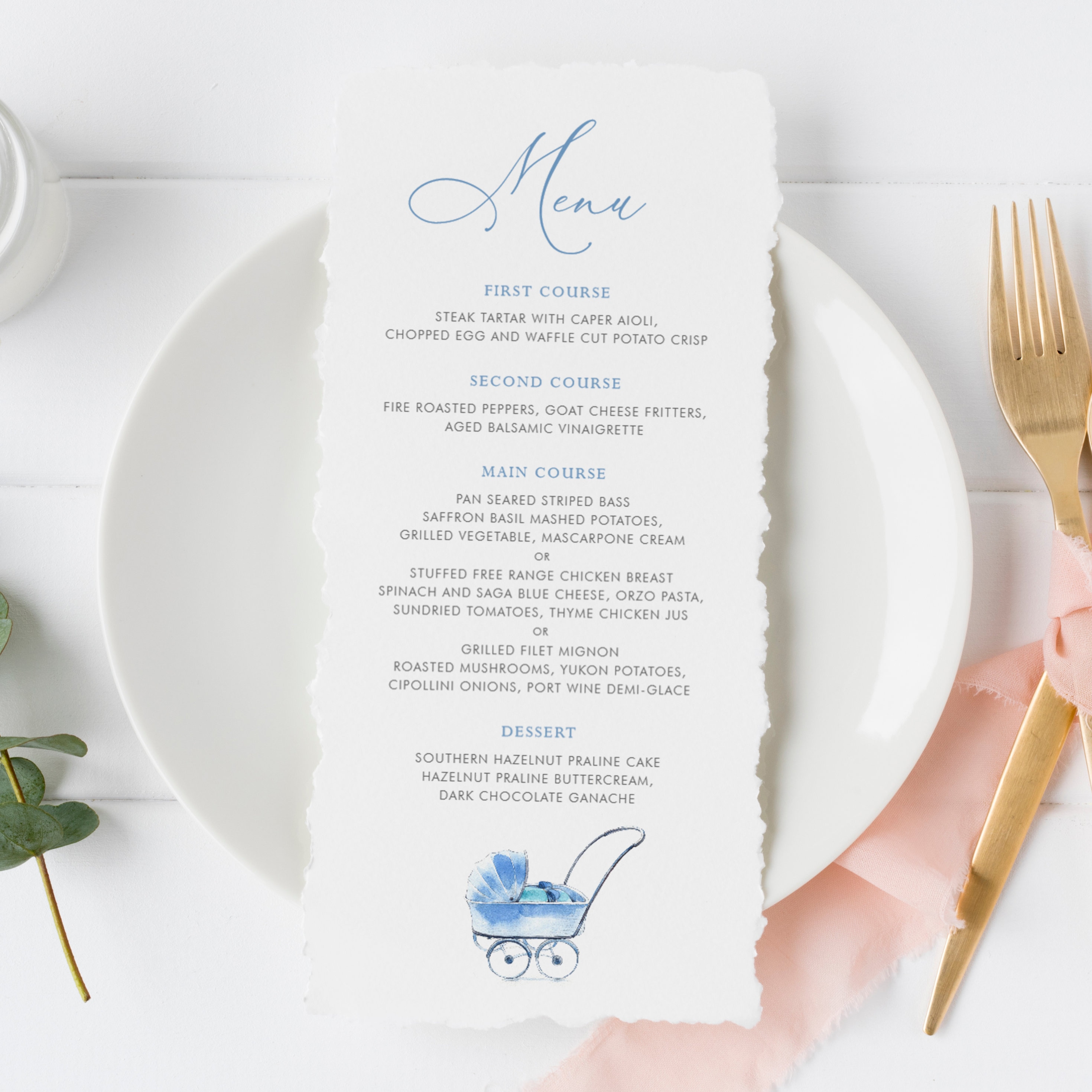 Printable Baby Shower Menu Card Template 4x8 Watercolor Blue Etsy Printable Baby Shower Menu Card Template 4x8 Watercolor Blue Etsy