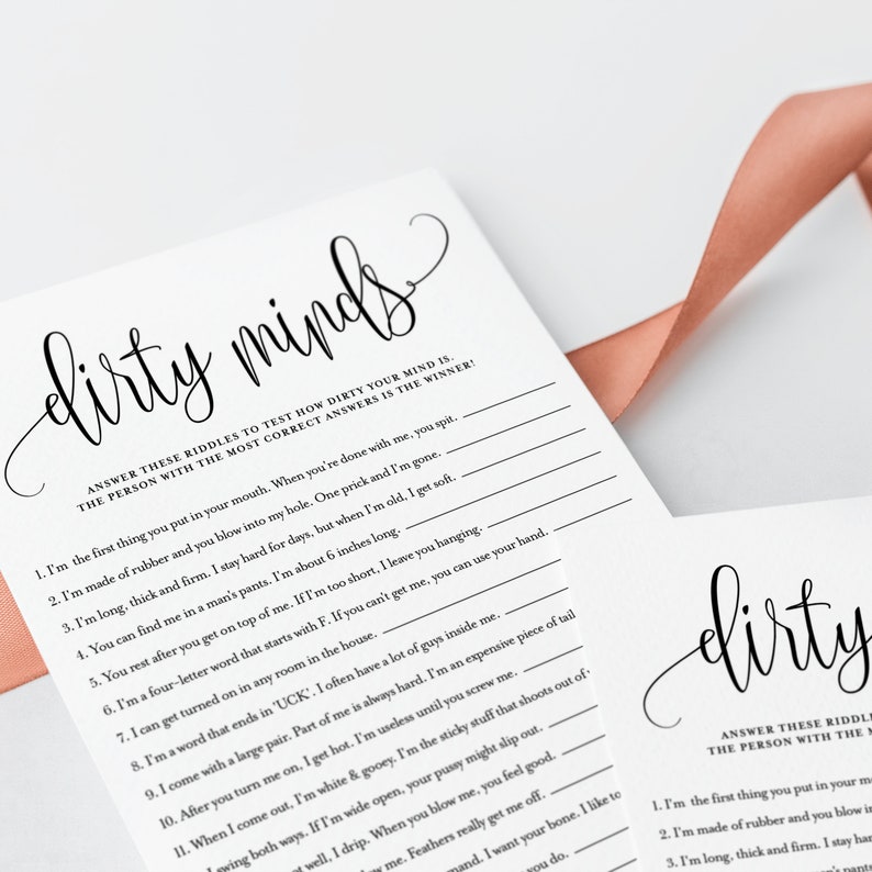 Bring some spice to your celebration with the Dirty Minds Riddle Game. Whether you’re toasting to love or enjoying a night out, this game will keep the laughs coming and make your bridal shower or bachelorette party an event to remember!