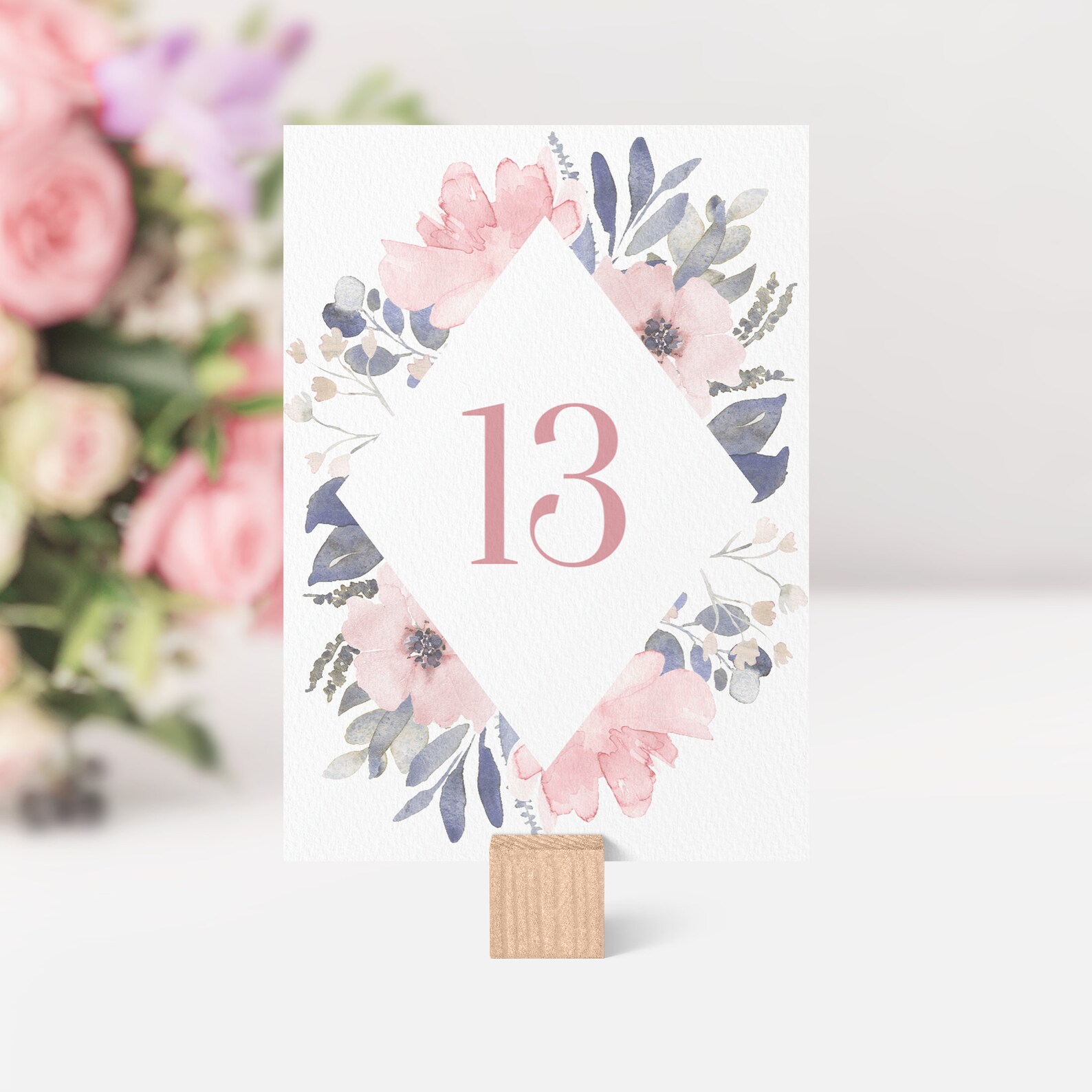 Printable Floral Wedding Table Numbers 1 to 20 Vintage Etsy