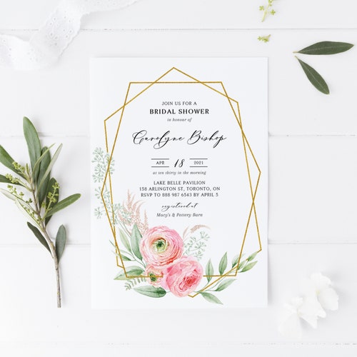 Printable Potted Plants Bridal Shower Invitation Template Etsy
