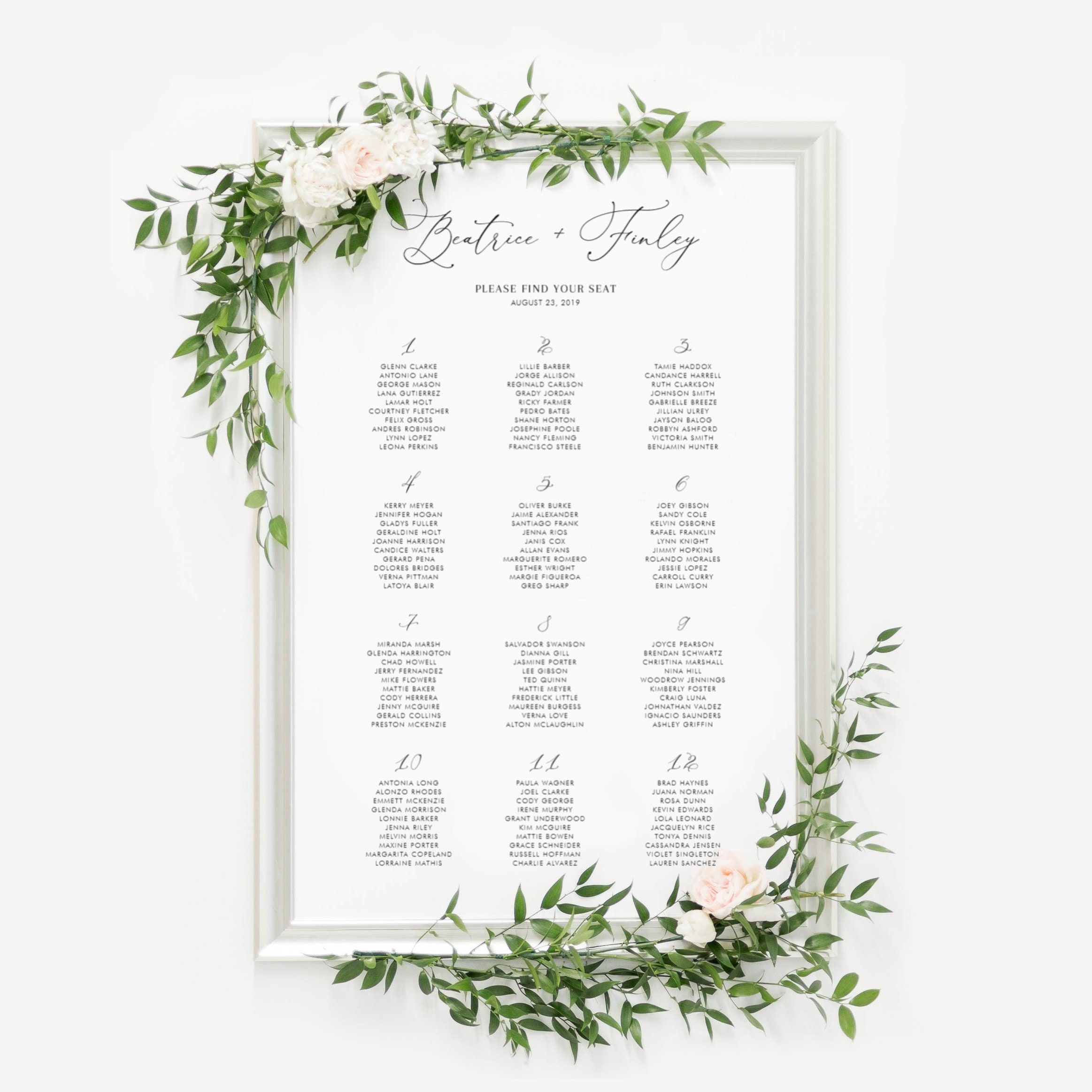 INSTANT DOWNLOAD Seating Chart Printable Wedding Seating - Etsy