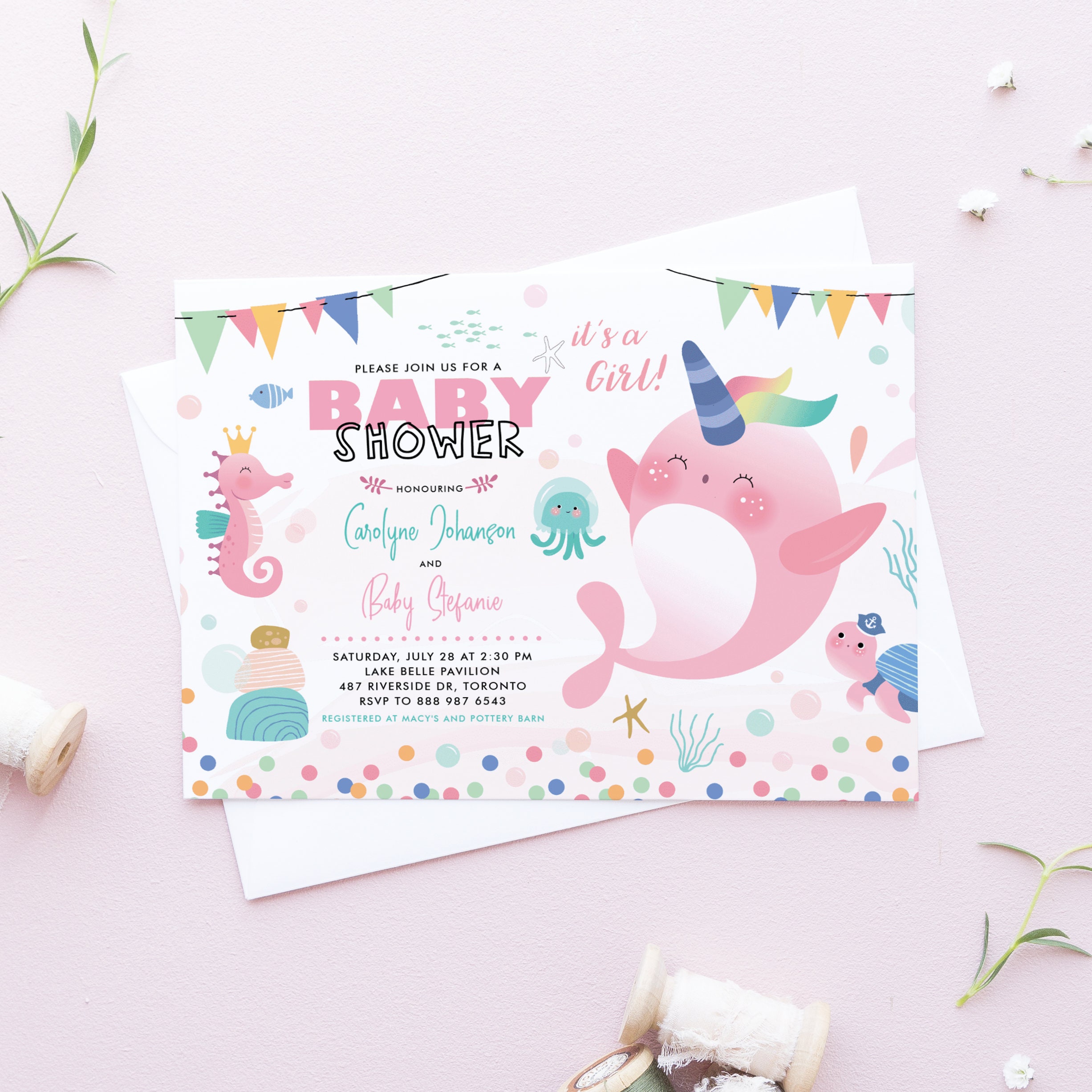 Printable Girl Baby Shower Invitation Template Editable Cute | Etsy