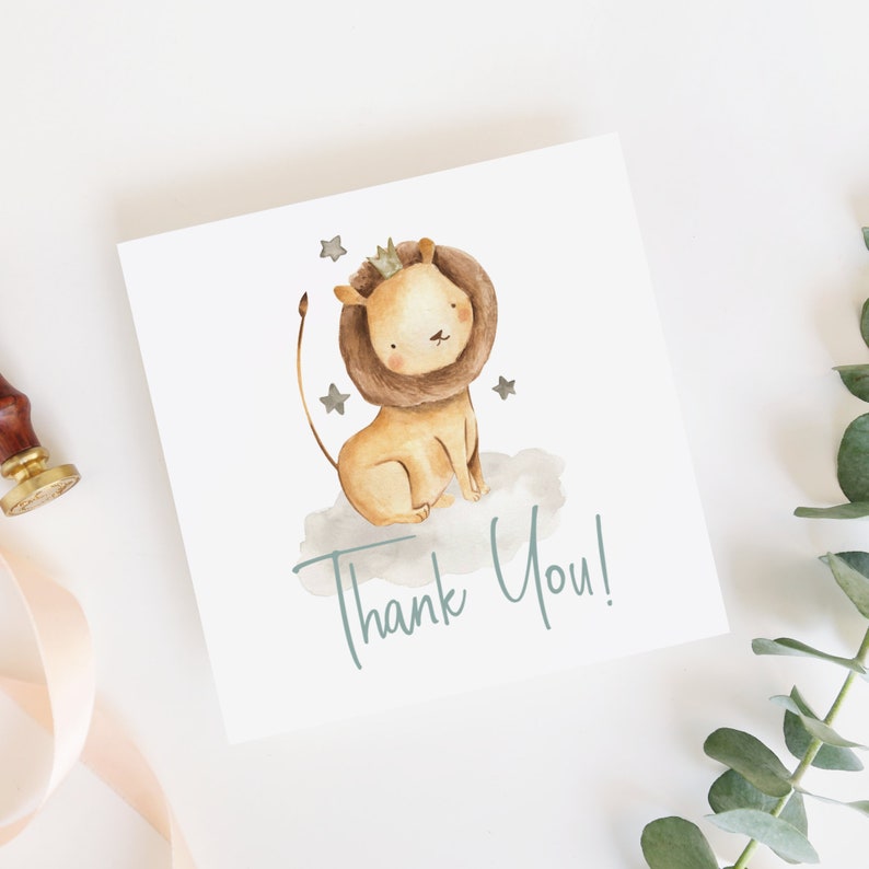 Printable Lion Favor Tag Template Watercolor Lion Prince | Etsy Canada
