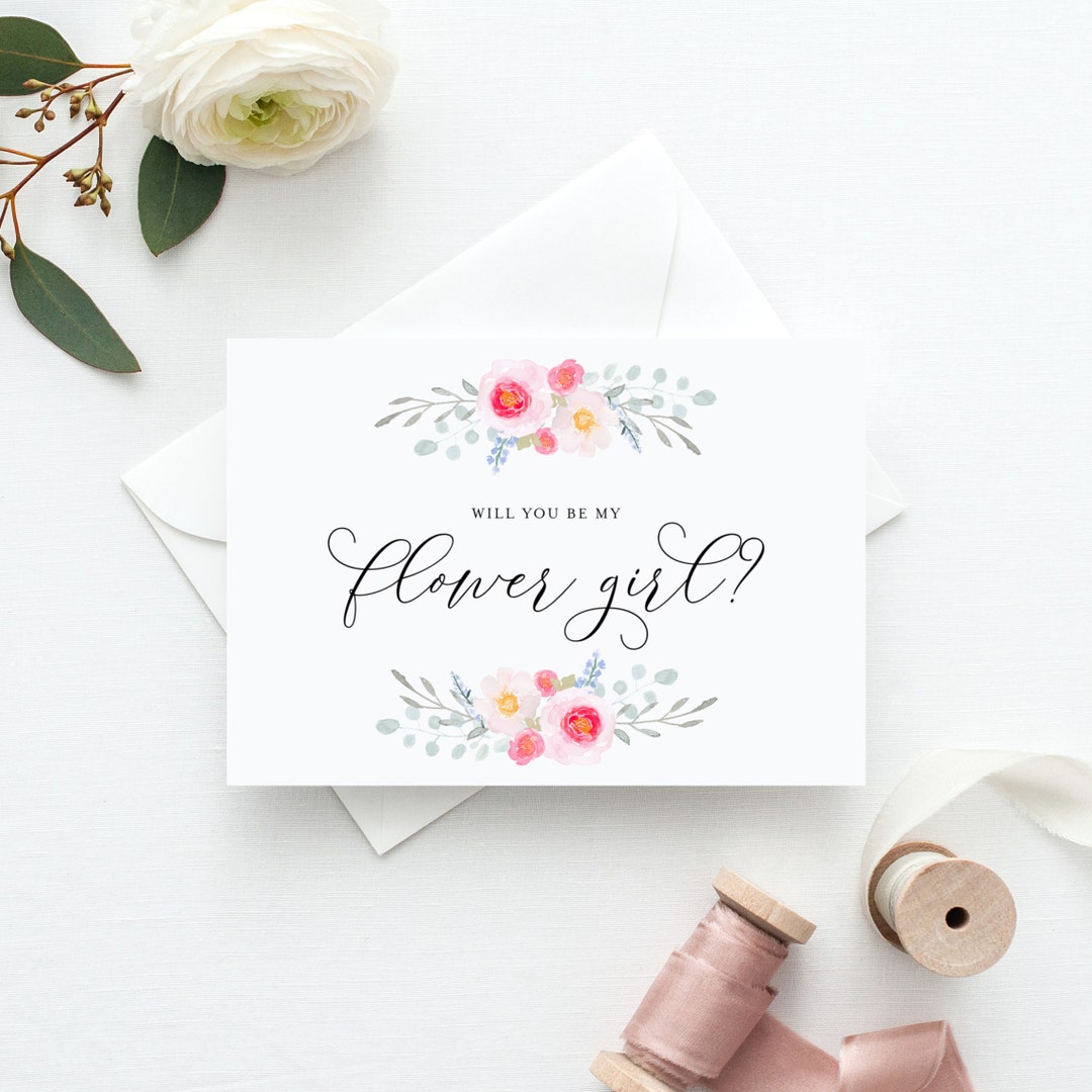 INSTANT DOWNLOAD - 5x7 Printable Will You Be My Flower Girl Card ...