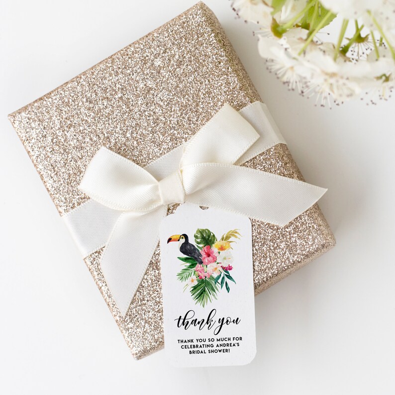Printable Tropical Thank You Gift Tag Template Editable - Etsy