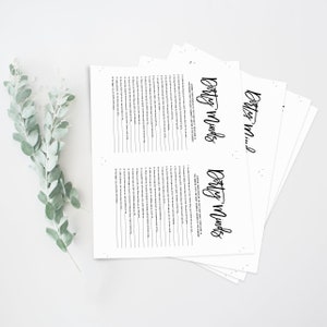 Puede incluir: Un juego imprimible con el t&iacute;tulo "Bristly Minds" y una lista de preguntas para hacer a los invitados en una fiesta. El juego est&aacute; impreso en papel blanco y utiliza una fuente negra.