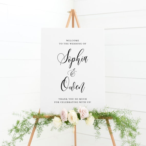 Printable Wedding Welcome Sign Template Editable Sophia | Etsy