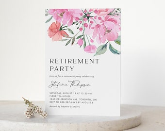 Sfondo Fotografico Per Festa Di Pensionamento - 1,5x0,9 M, Rosa Floreale Con Scritta 'Happy Retirement' E 'We Will Miss You'