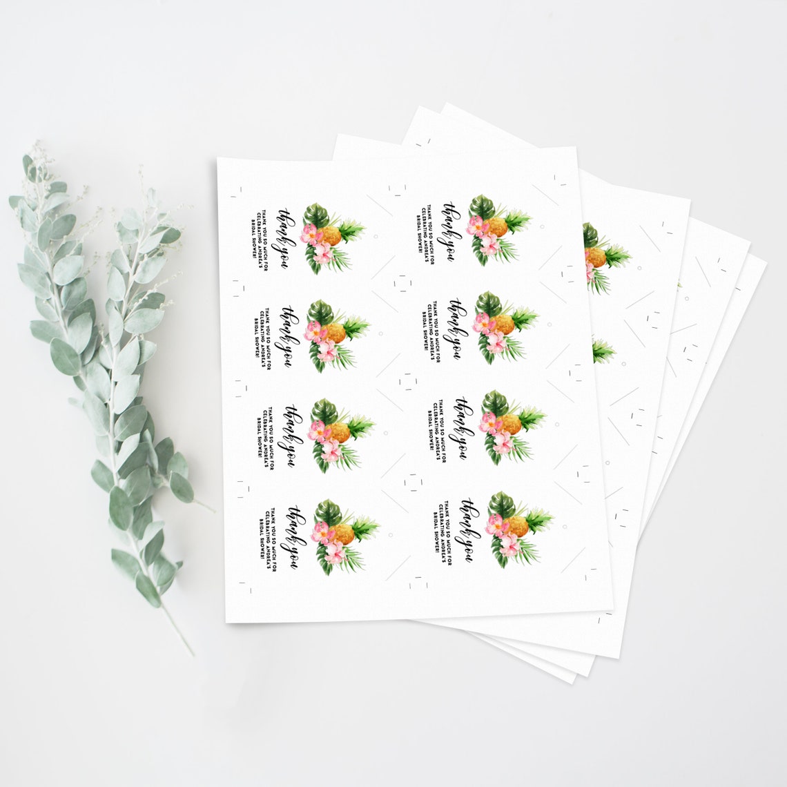 Printable Tropical Thank You Gift Tag Template Editable - Etsy