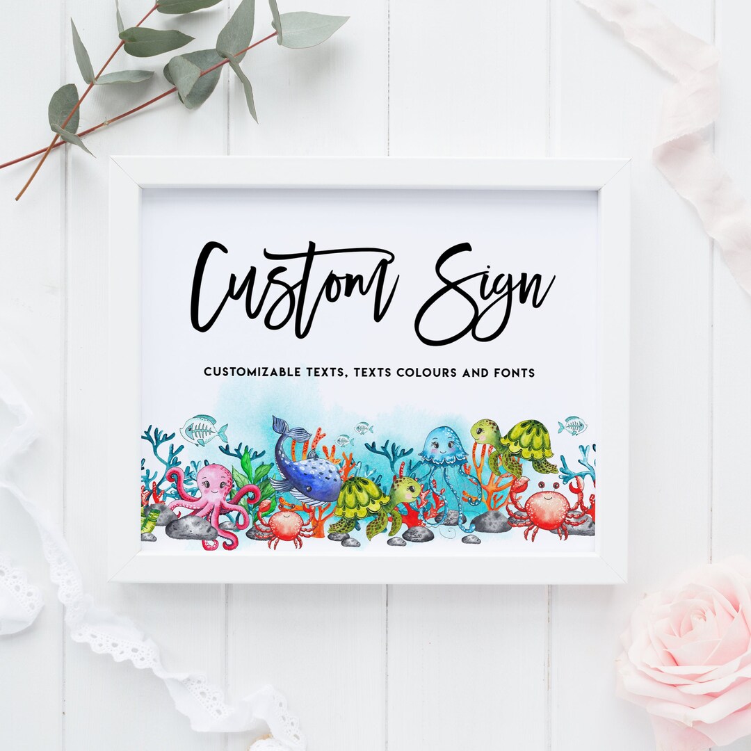 DIY Under the Sea Custom Quote Print Sign Template - Printable ...