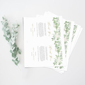 Printable Greenery Wedding Thank You Card Template Editable Watercolor Greenery and White Flowers Garland Thank You Table Card DIY GWF23 image 4