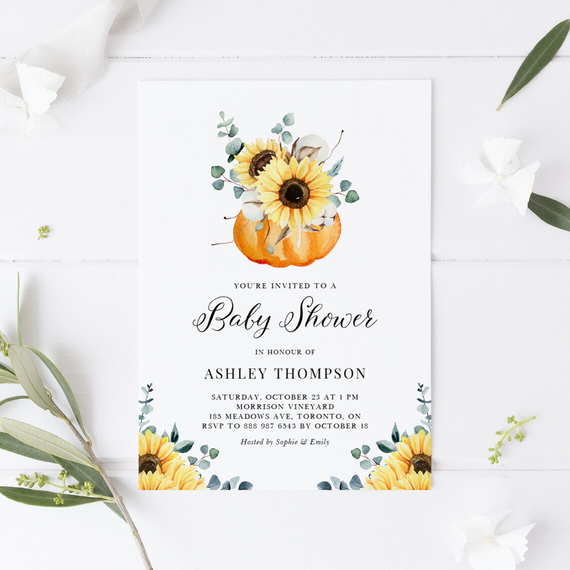 Printable Pumpkin Baby Shower Invitation Template Boho - Etsy