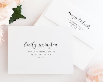Printable Script Wedding A7 Envelope Template - Emily Script Envelope - Editable Calligraphy Wedding Envelope Addressing - DIY Templett