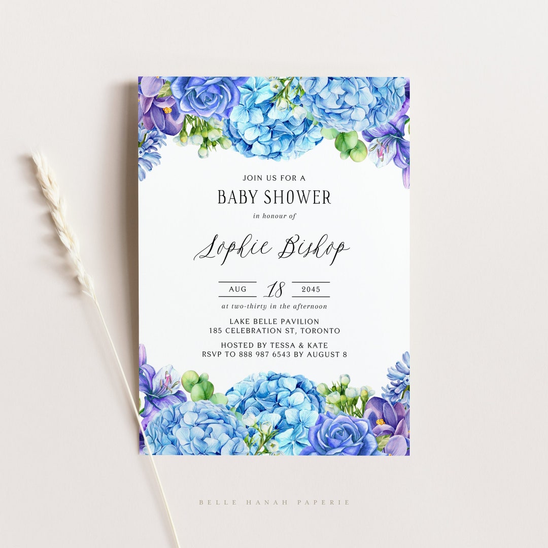 Printable Floral Baby Shower Invitation Template DIY - Etsy