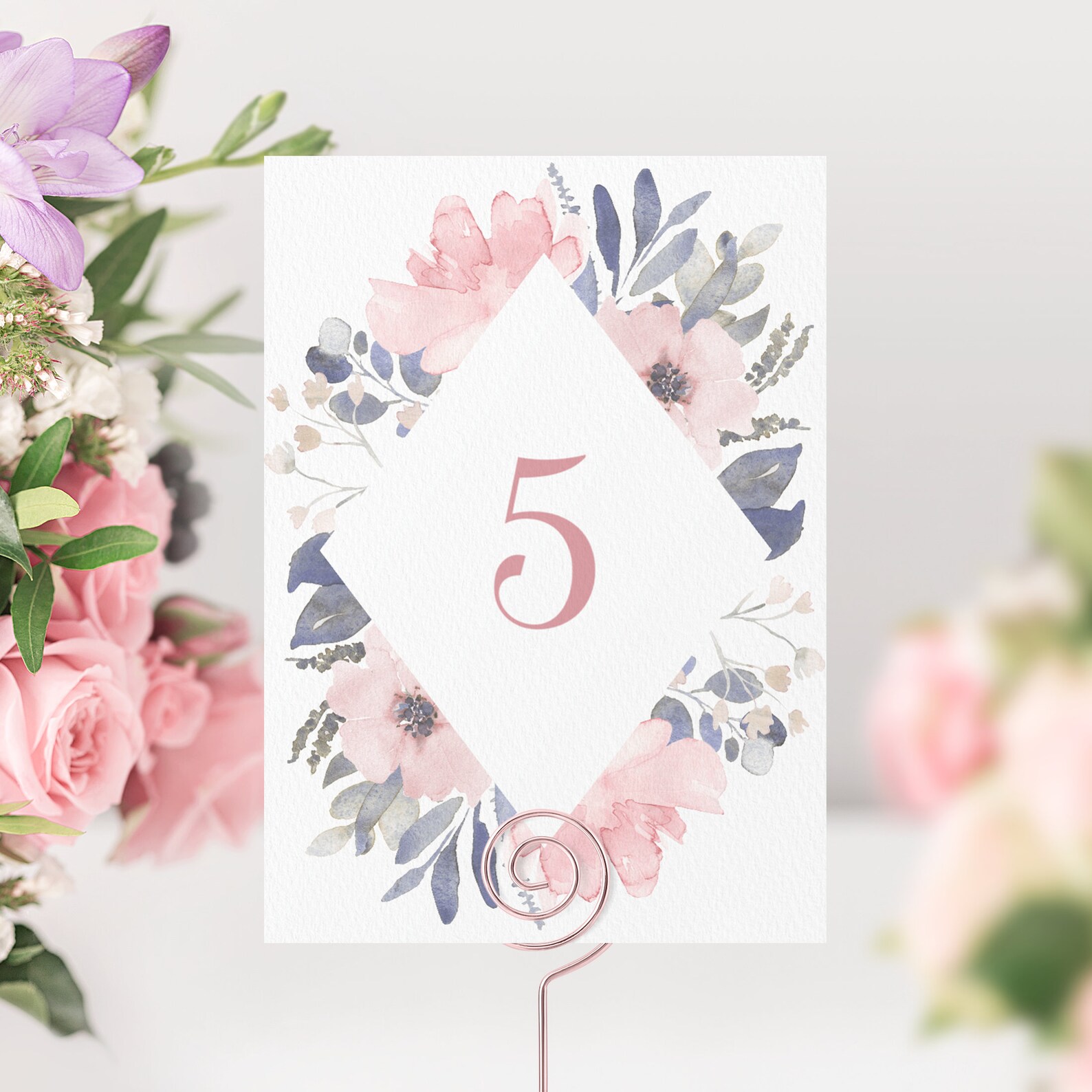 Printable Floral Wedding Table Numbers 1 to 20 Vintage Etsy