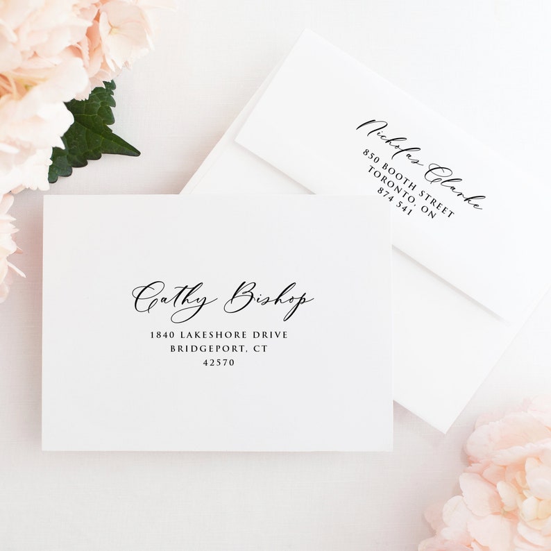Printable Calligraphy Wedding Envelope Template A7 Cathy | Etsy