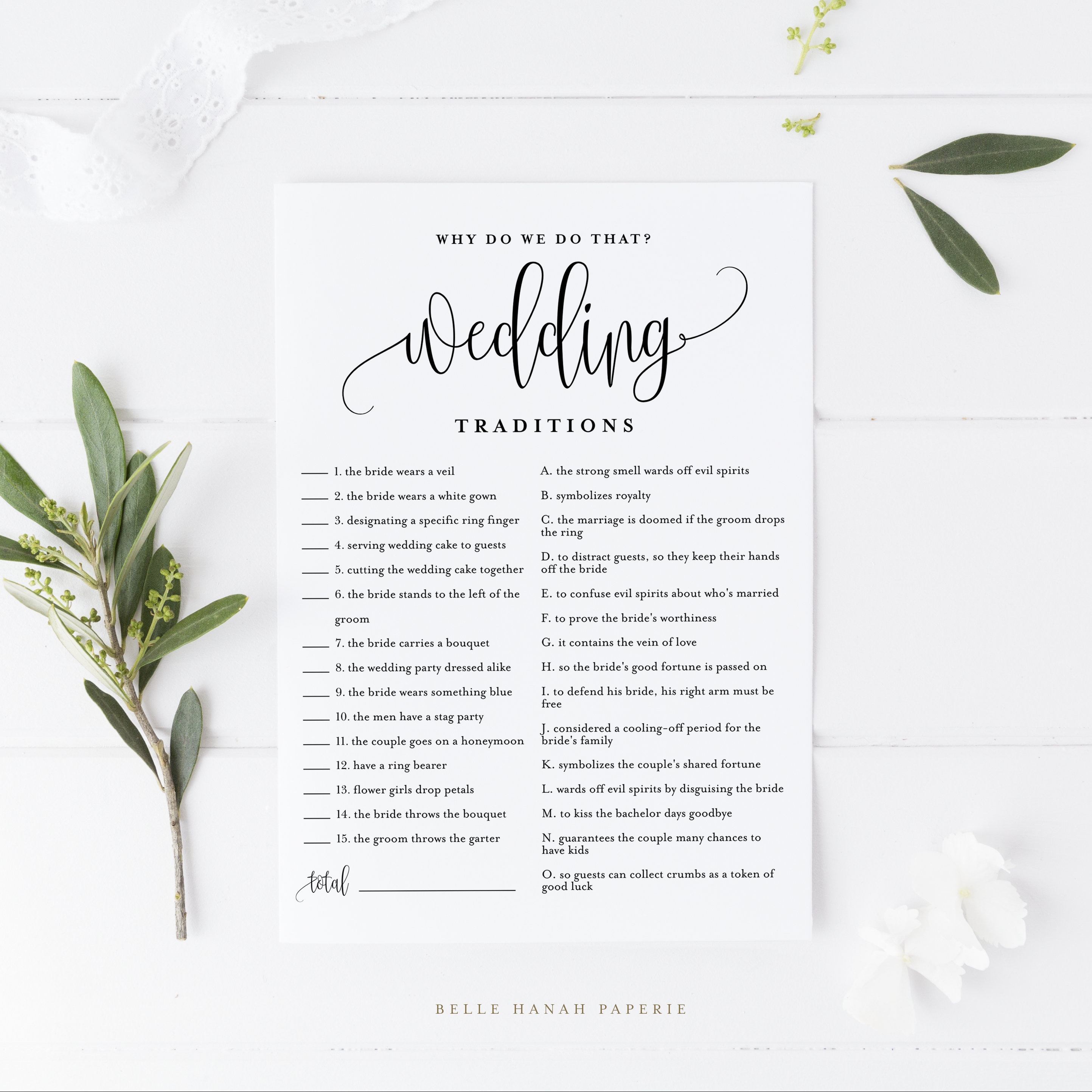 Script Wedding Traditions Game Card Why Do We Do That photo image