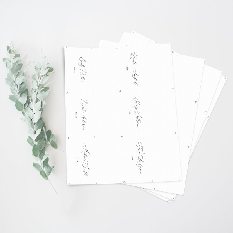 3.5x2 Flat and Folded Cards Beatrice Script Placecard Printable Script Place Cards Templates Wedding Escort Cards Customizable Color