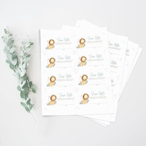 Printable Lion Diaper Raffle Card Watercolor Lion Prince Diaper Raffle ...