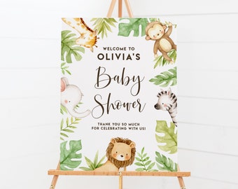 Printable Safari Baby Shower Invitation Template Editable | Etsy